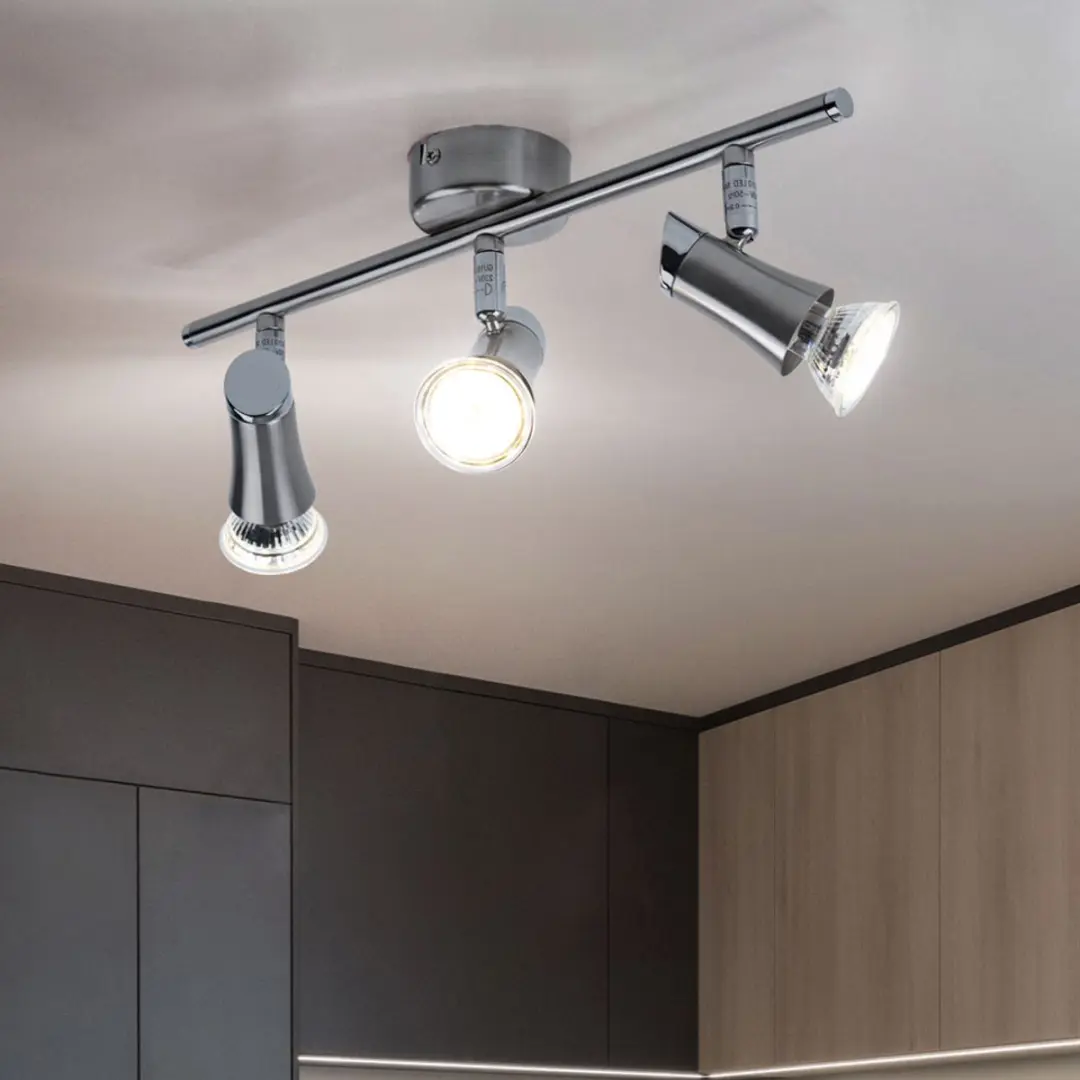 Globo Plafondlamp Spotstrip 3x GU10 4W - Zilver