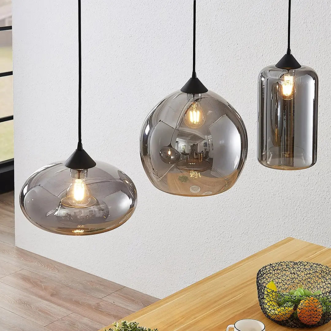 Lindby Hanglamp 3-lichts Metaal Glas