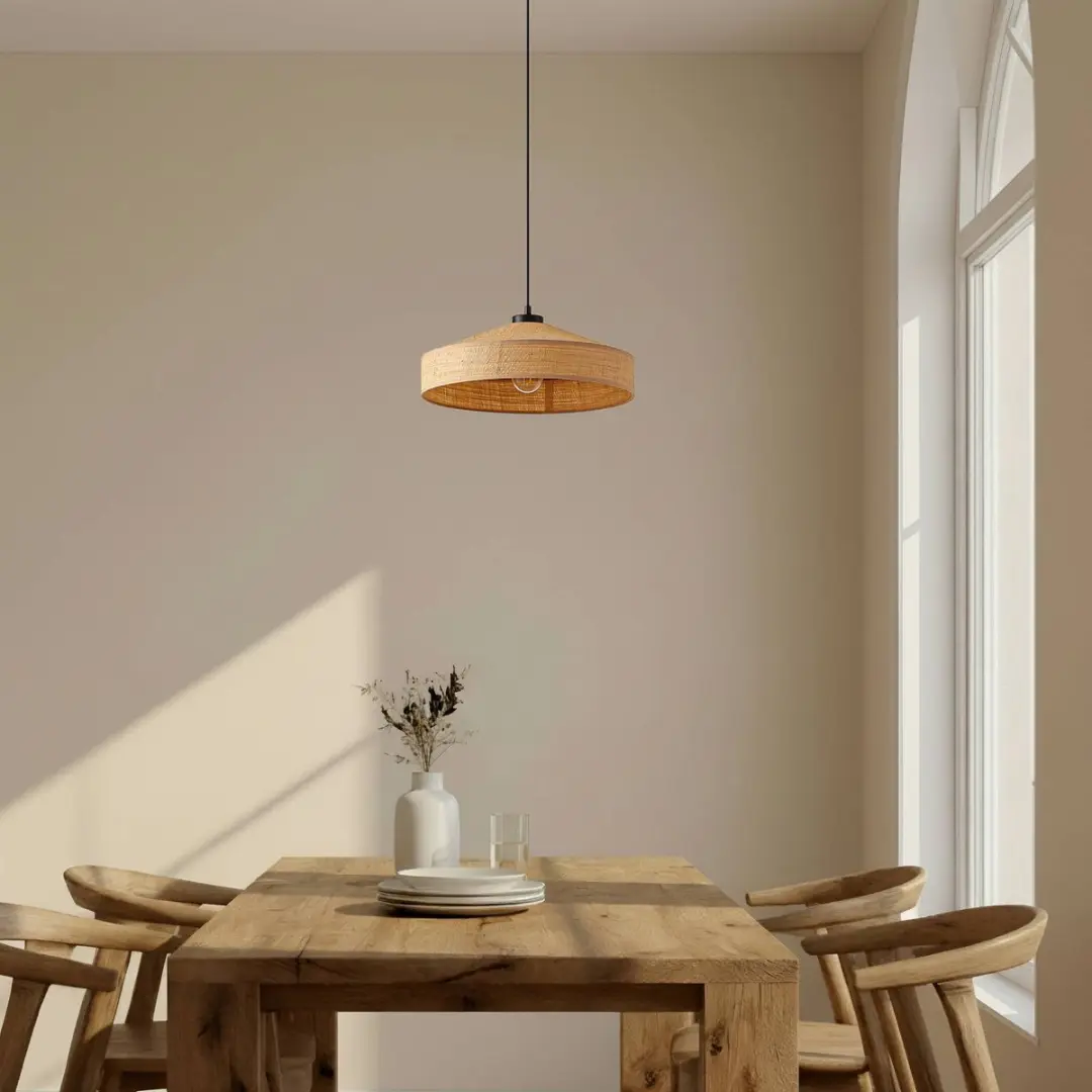Lindby Hanglamp Rotan 1 Licht E27 - 40cm - Beige