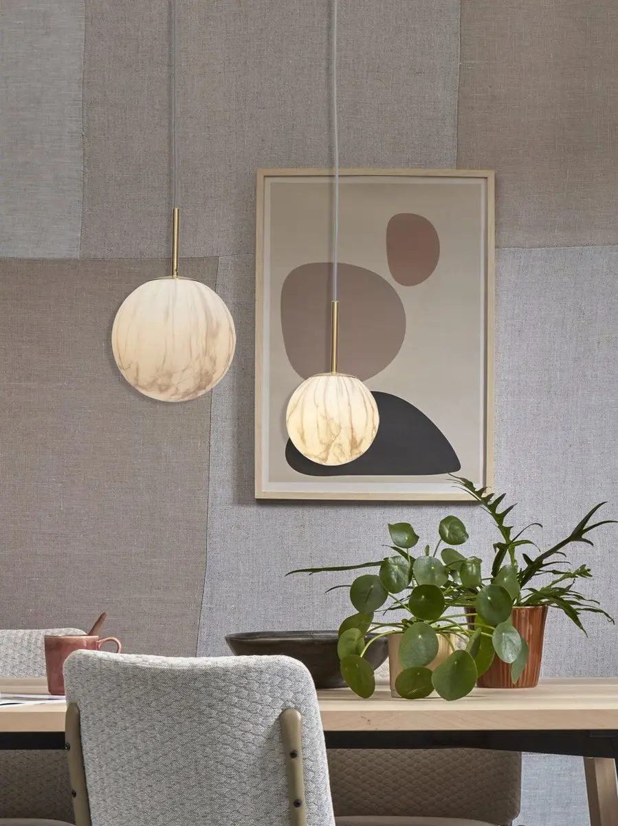 it's about RoMi Carrara Hanglamp - Goud/Wit Ø16cm