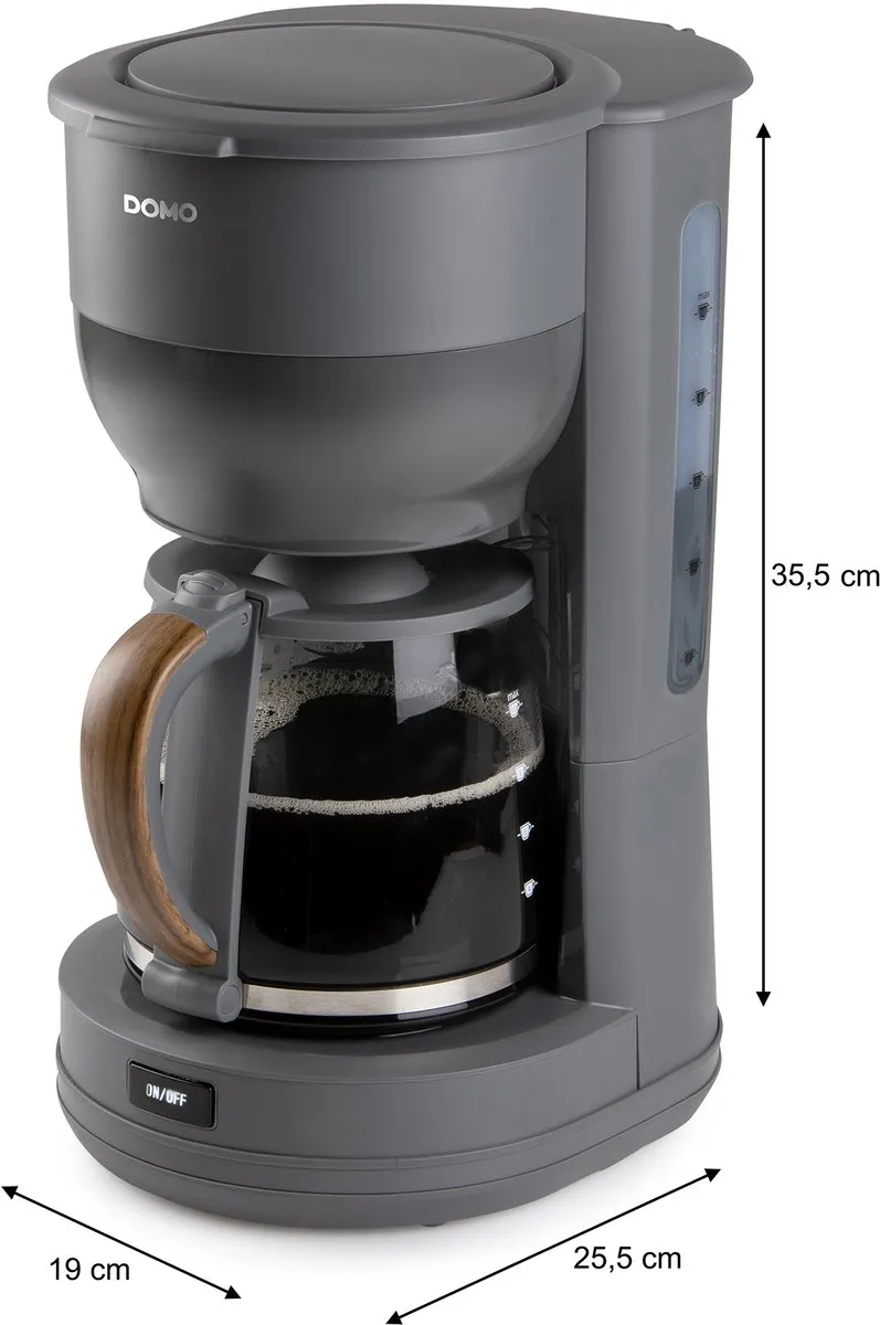 Domo DO754K Koffiezetapparaat - 1,25L - 10 Kopjes - Grijs - afbeelding 6 van 6