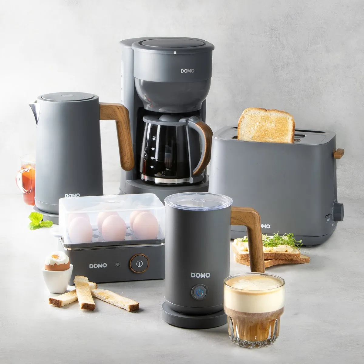 Domo DO754K Koffiezetapparaat - 1,25L - 10 Kopjes - Grijs