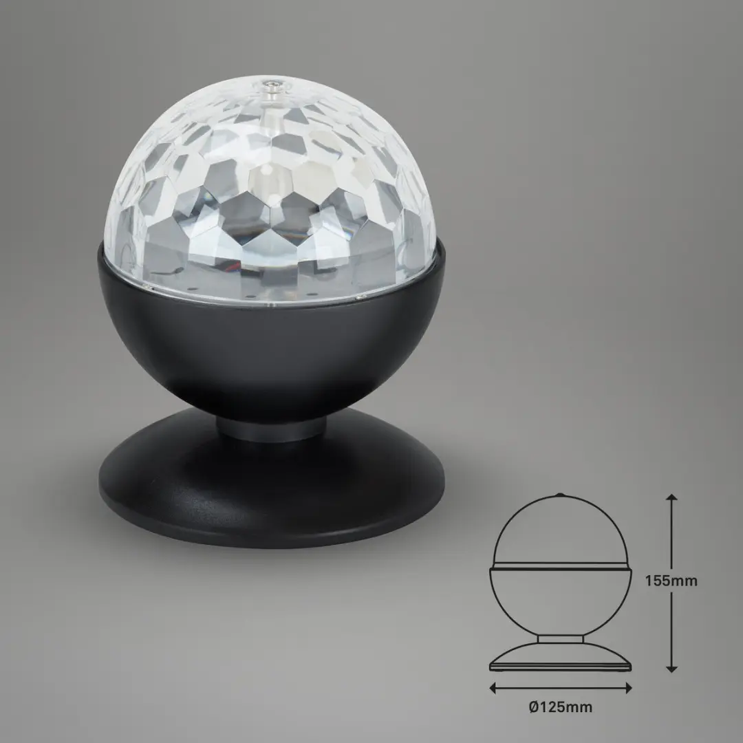 Briloner LED Disco Licht 3W RGB - Ø12.5cm - Zwart