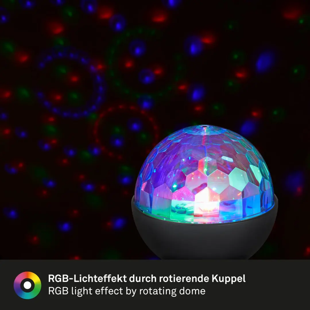 Briloner LED Disco Licht 3W RGB - Ø12.5cm - Zwart