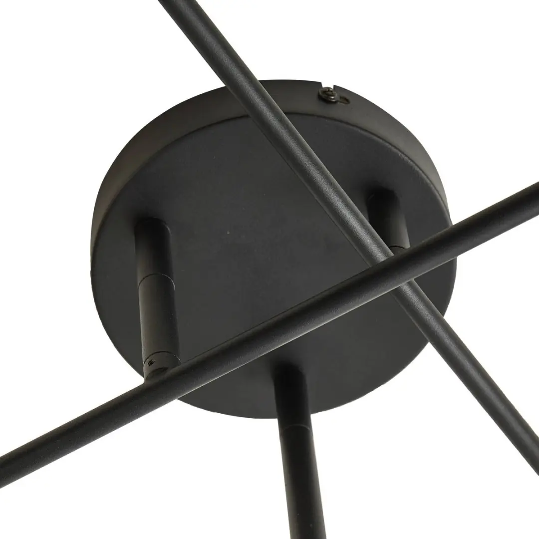 Lindby Plafondlamp 6-Lichts E27 - Ø56,6cm - Zwart