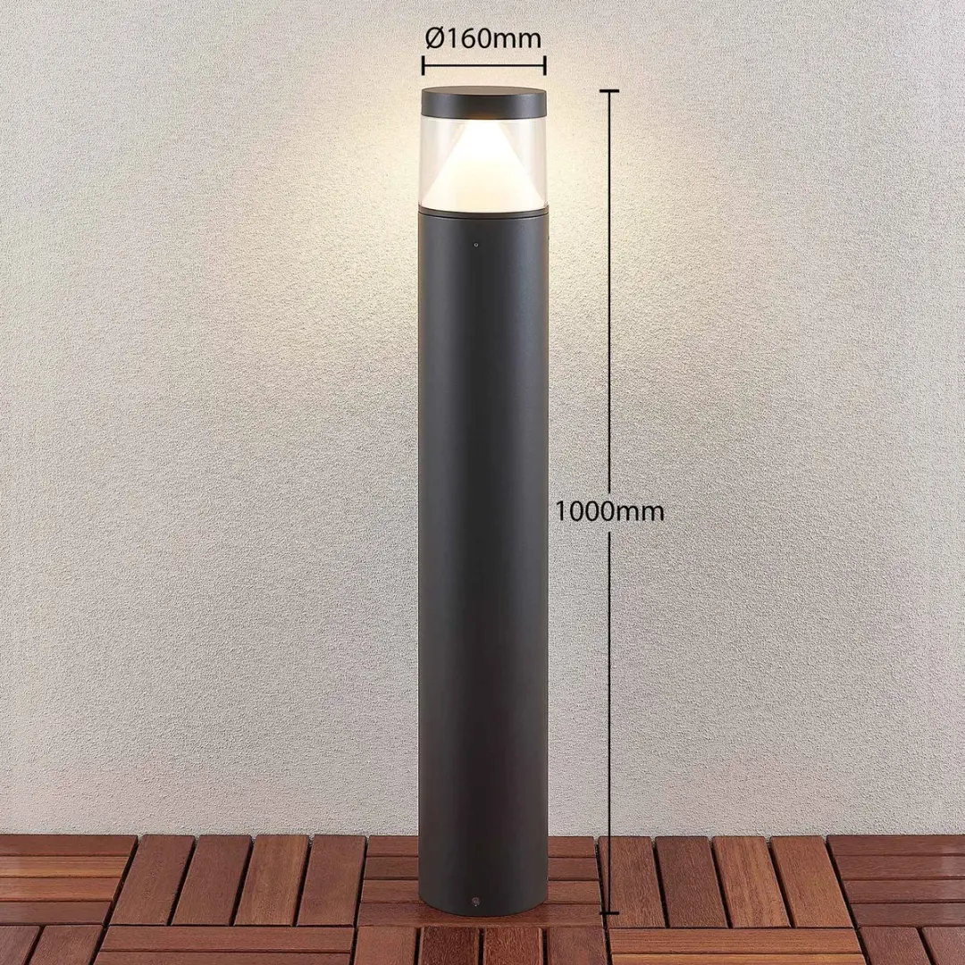 Lucande LED Buitenlamp 18W - 1 Licht - Donkergrijs/Wit