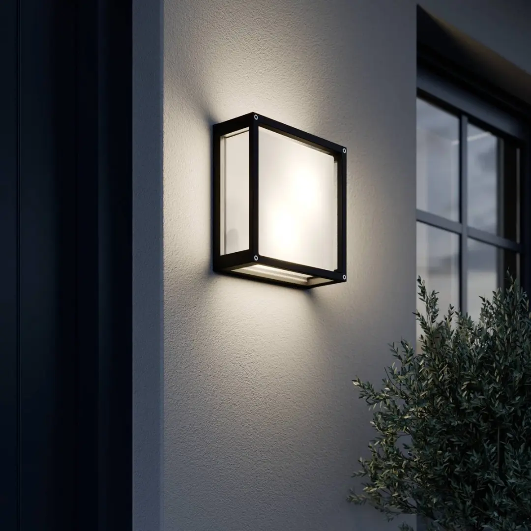 Lucande Wandlamp Buiten 2-lichts Glas - 25cm - Donkergrijs/Wit