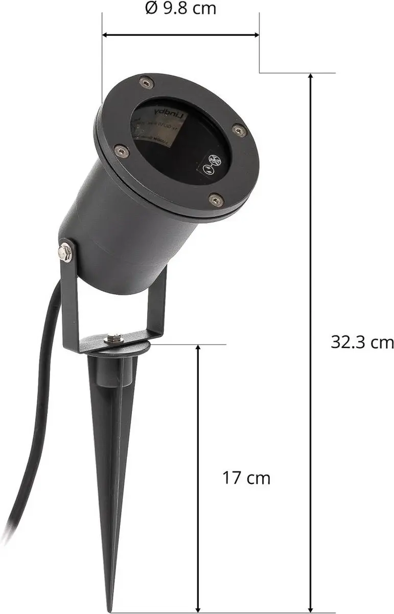 Lindby Buitenspot GU10 Grijs - 1 Lichtpunt