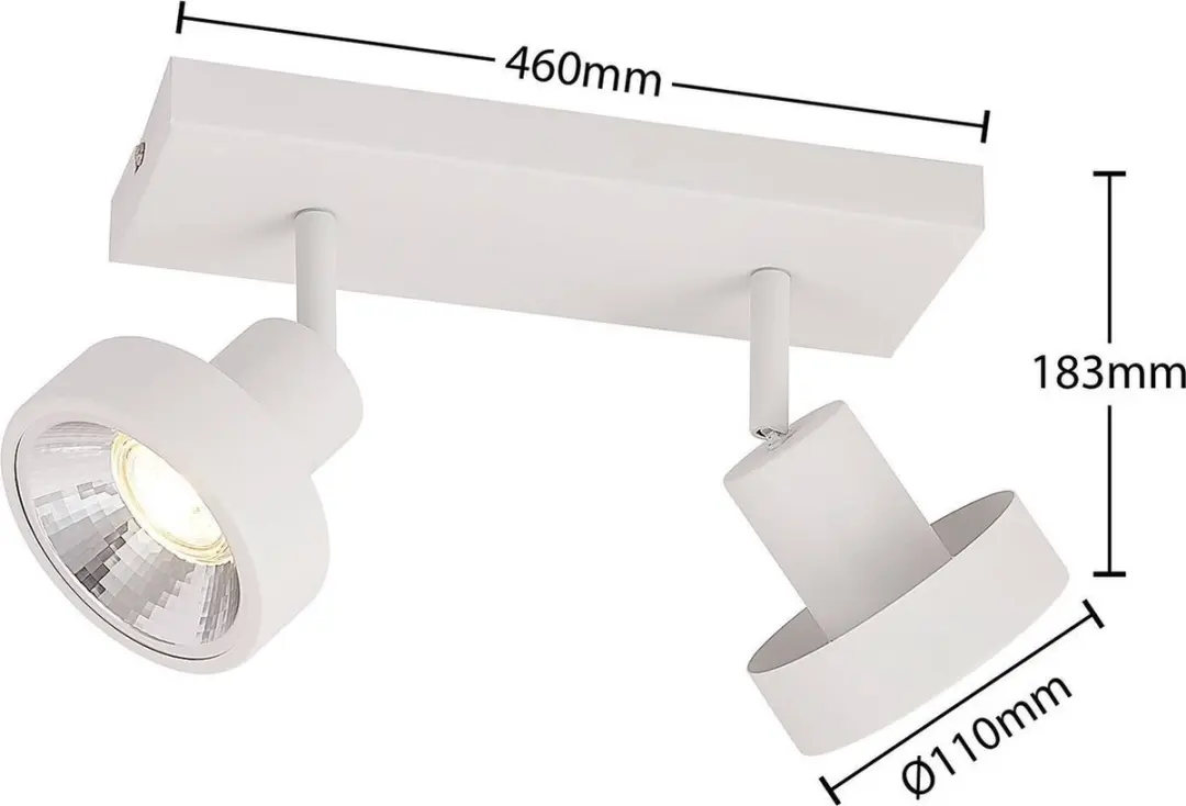 Lindby Plafondlamp 2x GU10 35W - Zandwit