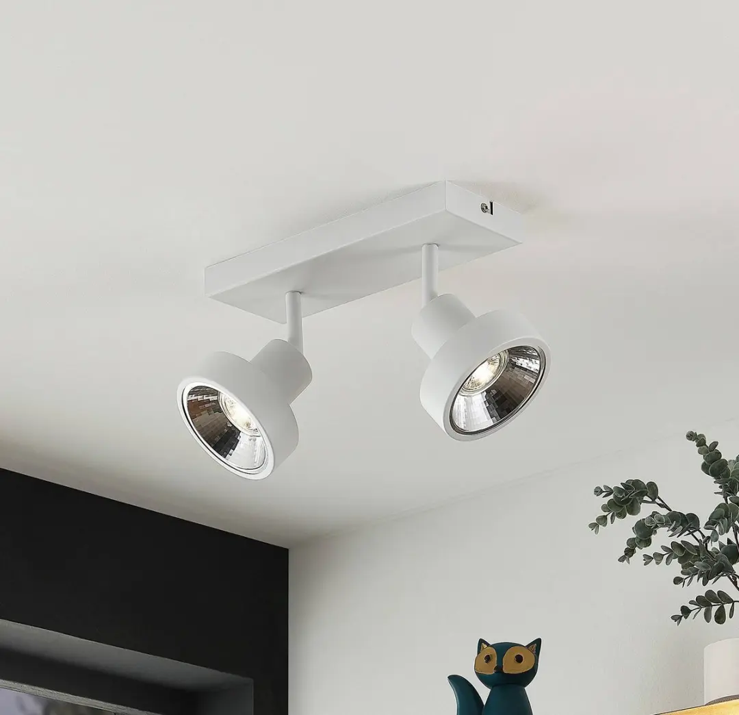 Lindby Plafondlamp 2x GU10 35W - Zandwit