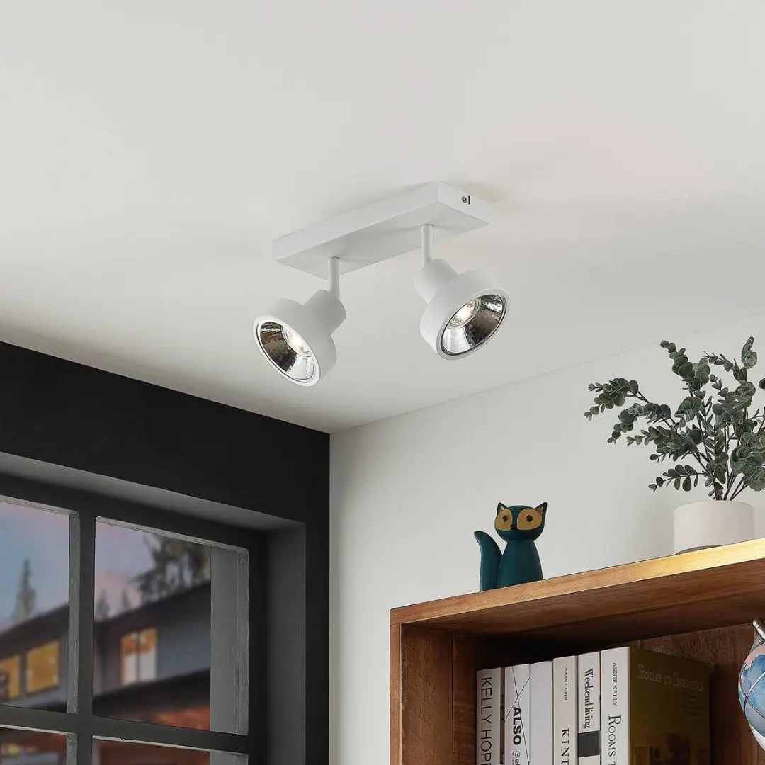 Lindby Plafondlamp 2x GU10 35W - Zandwit