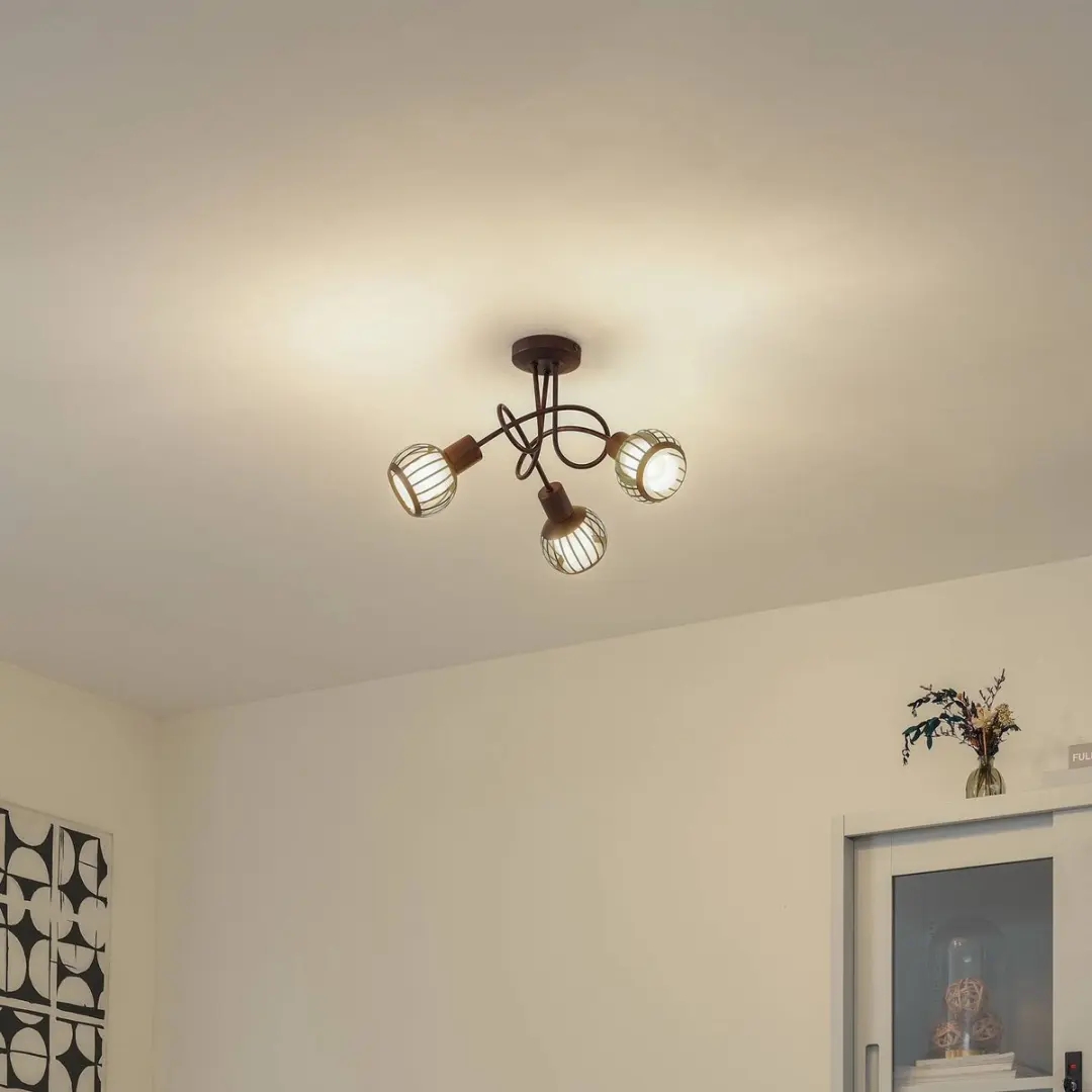Lindby Plafondlamp 3-Lichts - Roestkleurig