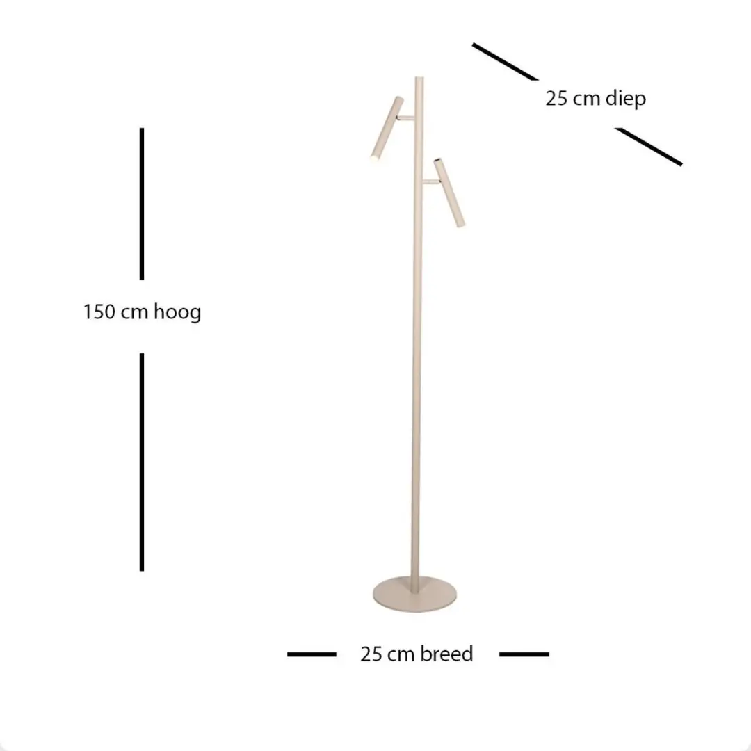 Freelight Luogo Vloerlamp LED 2700K - 2 Lichtpunten - Creme