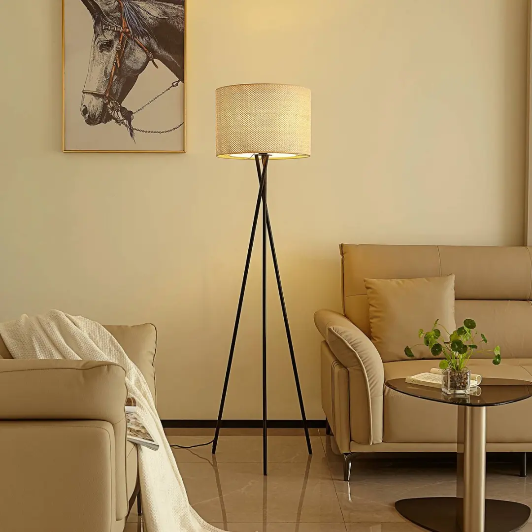 Lindby Vloerlamp 1 Licht E27 158cm - Beige