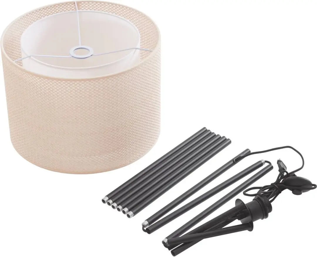 Lindby Vloerlamp 1 Licht E27 158cm - Beige - afbeelding 6 van 6