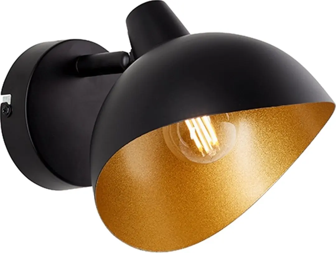Brilliant Layton Wandspot Goud/Zwart