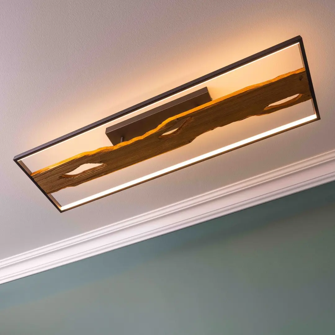 Brilliant Chaumont Plafondlamp 100cm - Hout Zwart