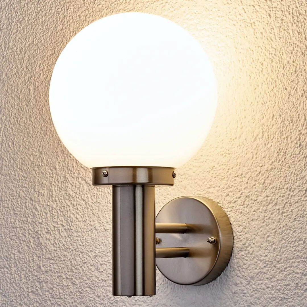 Lindby Wandlamp Buiten 1 Licht E27 Roestvrij Staal