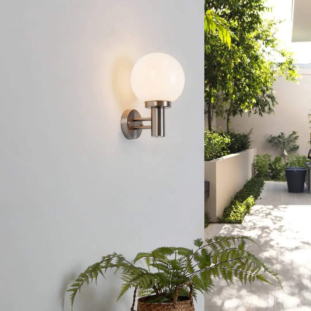 Lindby Wandlamp Buiten 1 Licht E27 Roestvrij Staal