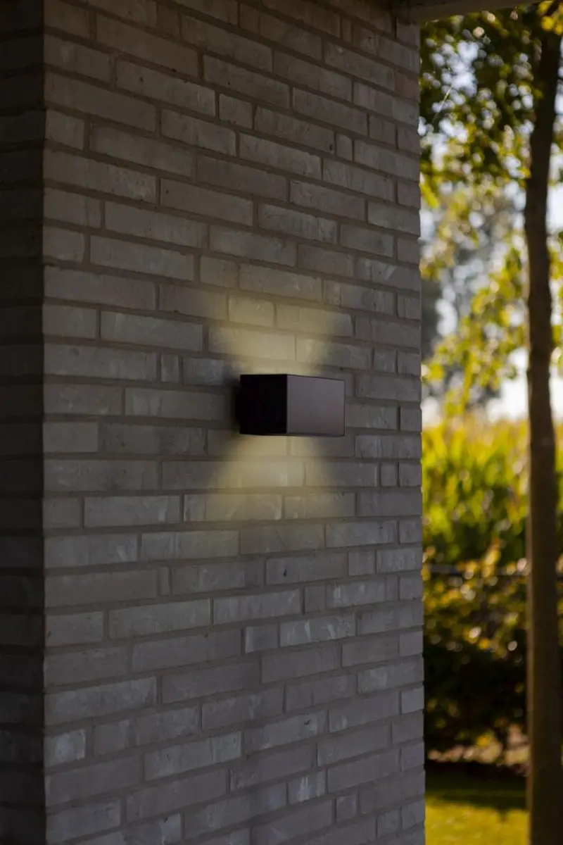 Lutec Inka Solar Hybrid Wandlamp 9W - Donkergrijs