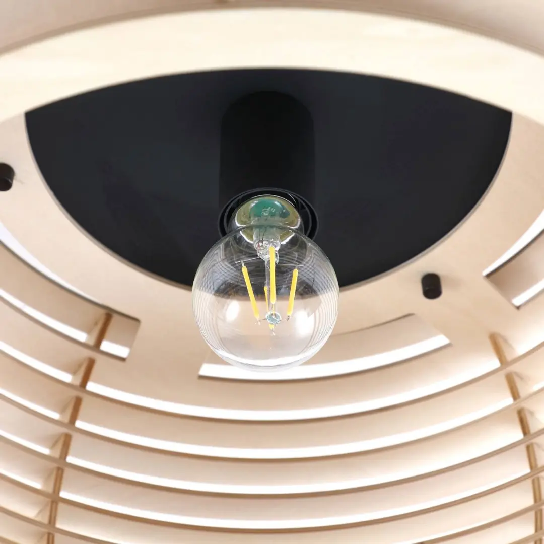Lindby Plafondlamp Hout 1 Licht - Ø44cm - E27