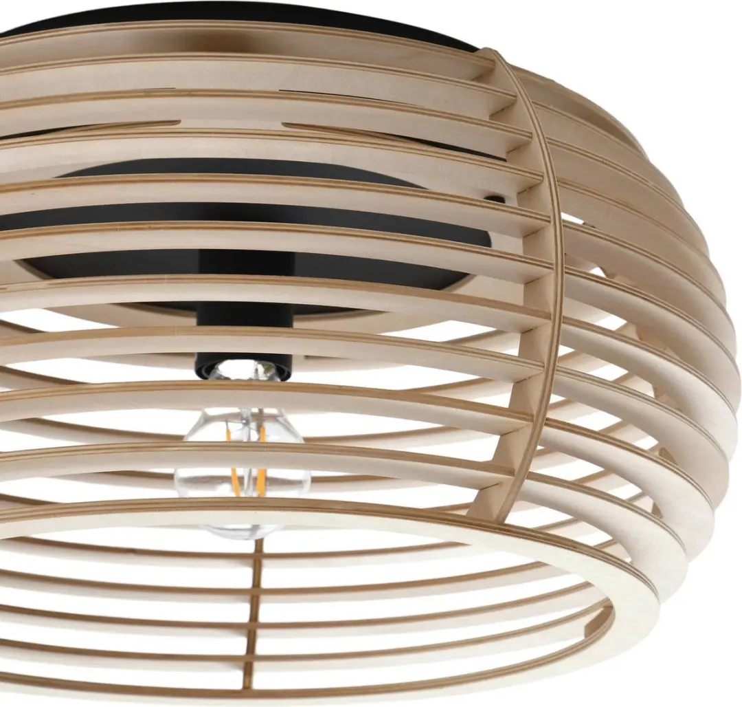 Lindby Plafondlamp Hout 1 Licht - Ø44cm - E27