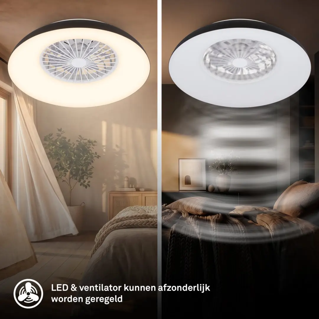 Briloner Windora Plafondventilator met LED 60cm - Zwart