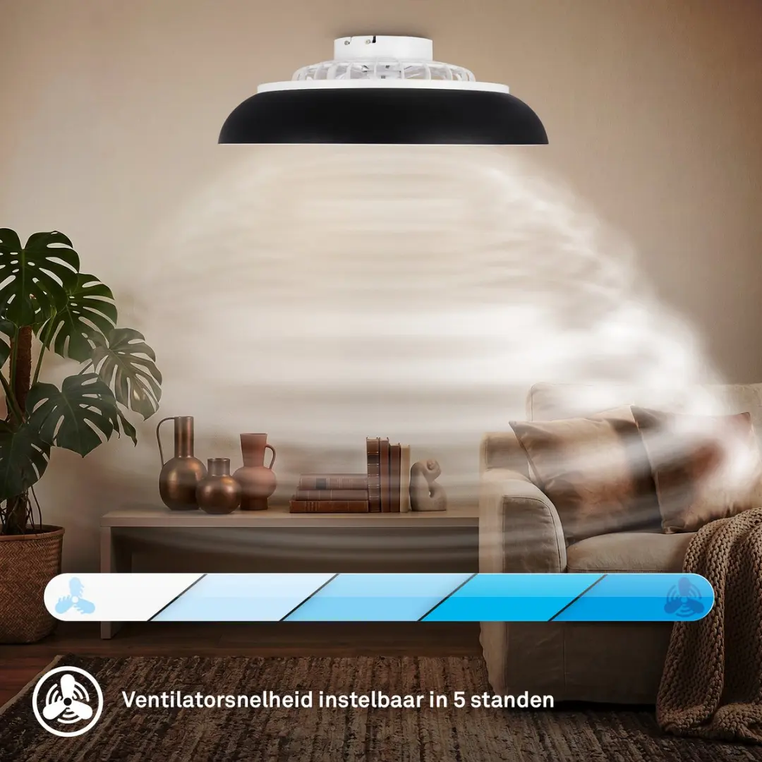 Briloner Windora Plafondventilator met LED 60cm - Zwart
