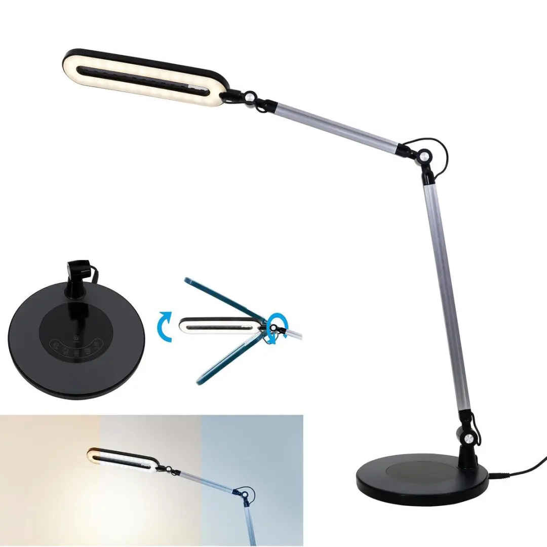 Briloner Swan LED Bureaulamp - Dimbaar CCT - Zwart