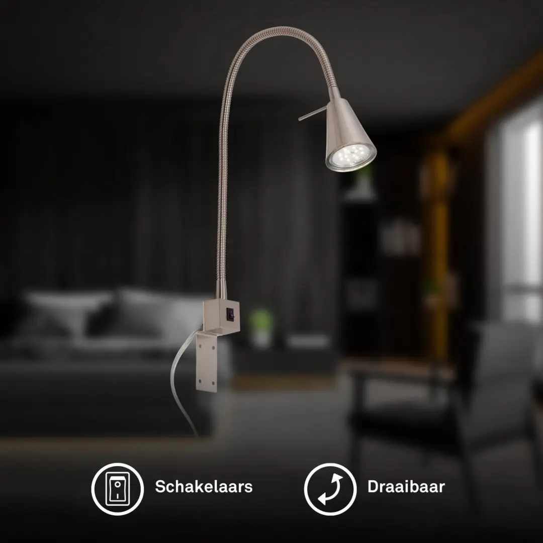Briloner Tuso Wandlamp GU10 - 2x 5W Warm Wit - Beige