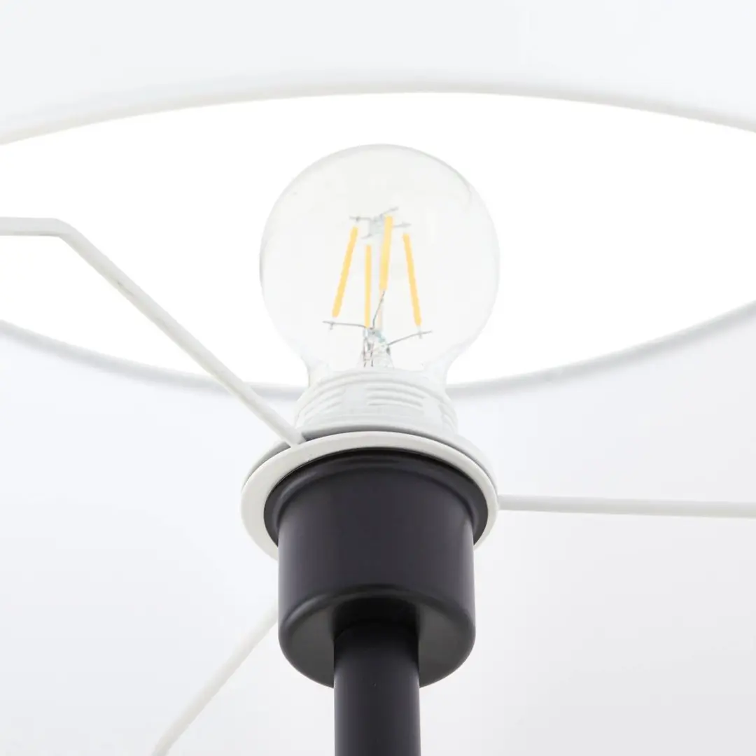 Lindby Vloerlamp 1 Licht - 170cm - E27 - Zwart/Crèmewit/DH