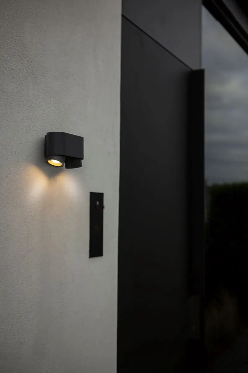 Lutec Cypres Wandlamp GU10 Donkergrijs - 2 Lichtpunten