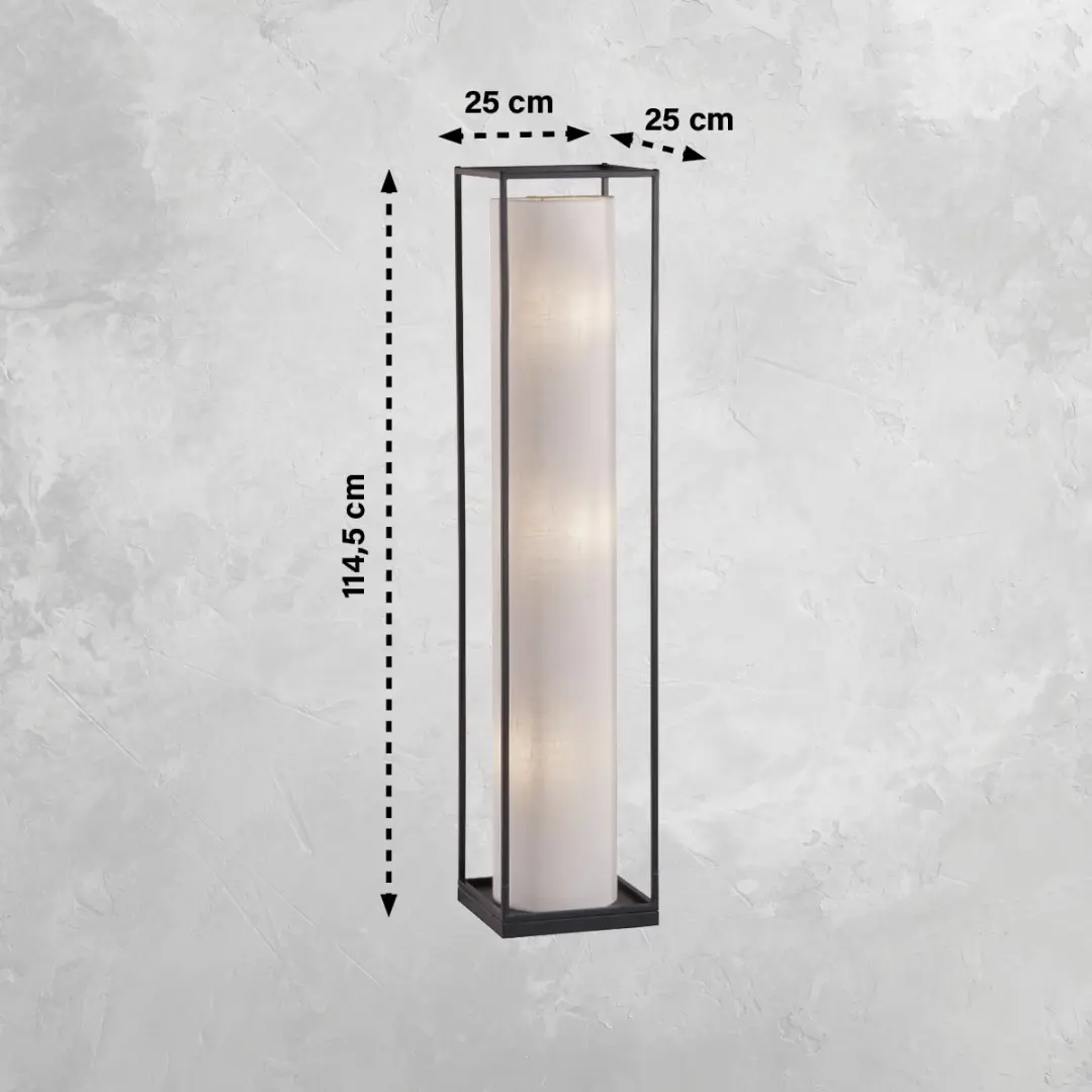 Fischer & Honsel Thor Vloerlamp 114cm - 3x E14 - Zwart/Wit