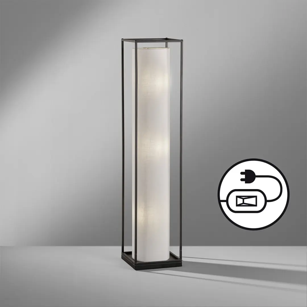 Fischer & Honsel Thor Vloerlamp 114cm - 3x E14 - Zwart/Wit