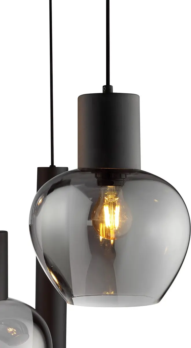 Brilliant Ligari Hanglamp 5-lichts - Zwart/Smoke