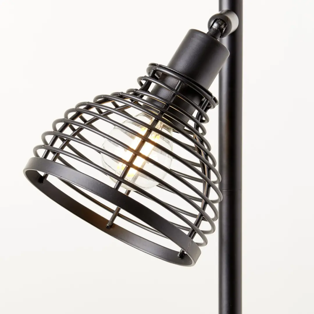 Brilliant Avia Vloerlamp - 3x40W - Zwart/Houtkleur