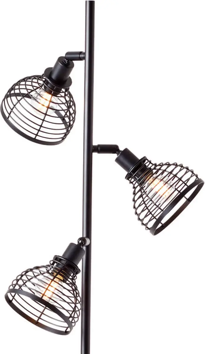 Brilliant Avia Vloerlamp - 3x40W - Zwart/Houtkleur - afbeelding 6 van 6