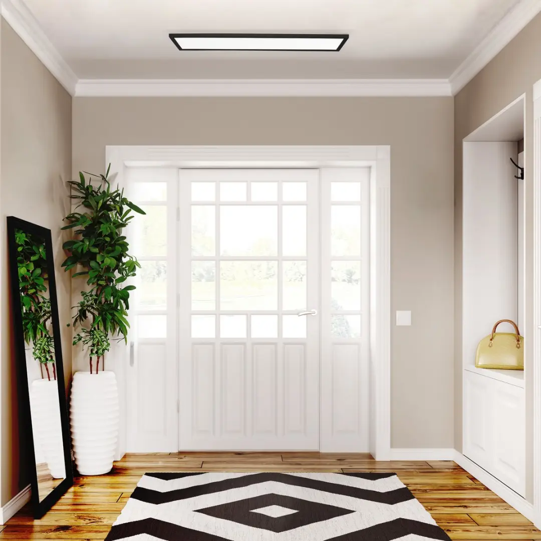 Brilliant Milton Plafondlamp Badkamer LED 24W 4000K IP44 - Zwart/Wit
