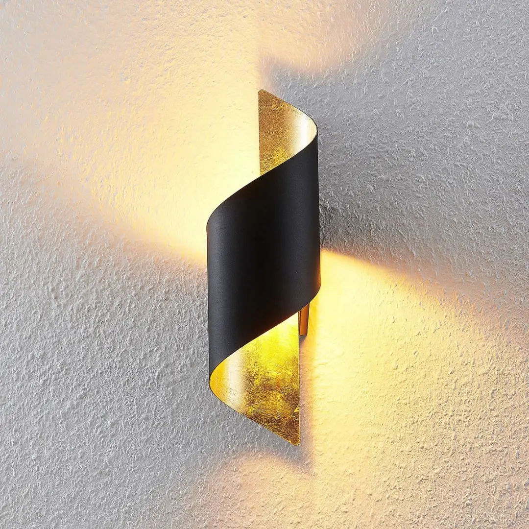 Lindby Wandlamp 1 Licht E14 - Zwart/Goud