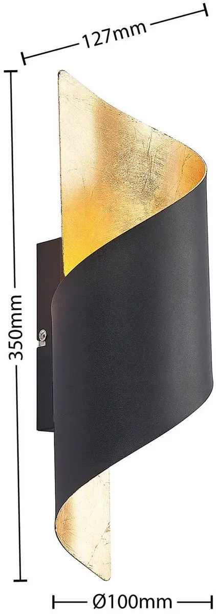Lindby Wandlamp 1 Licht E14 - Zwart/Goud