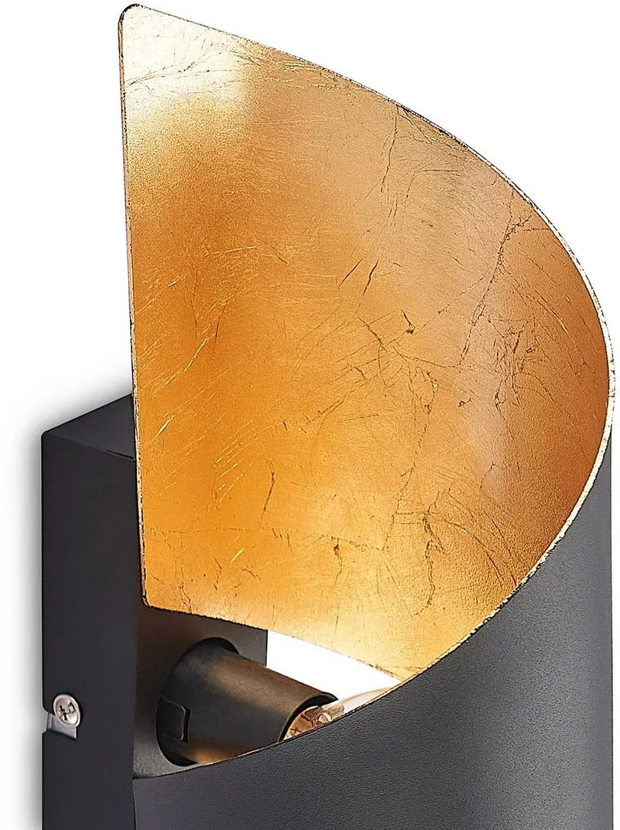 Lindby Wandlamp 1 Licht E14 - Zwart/Goud