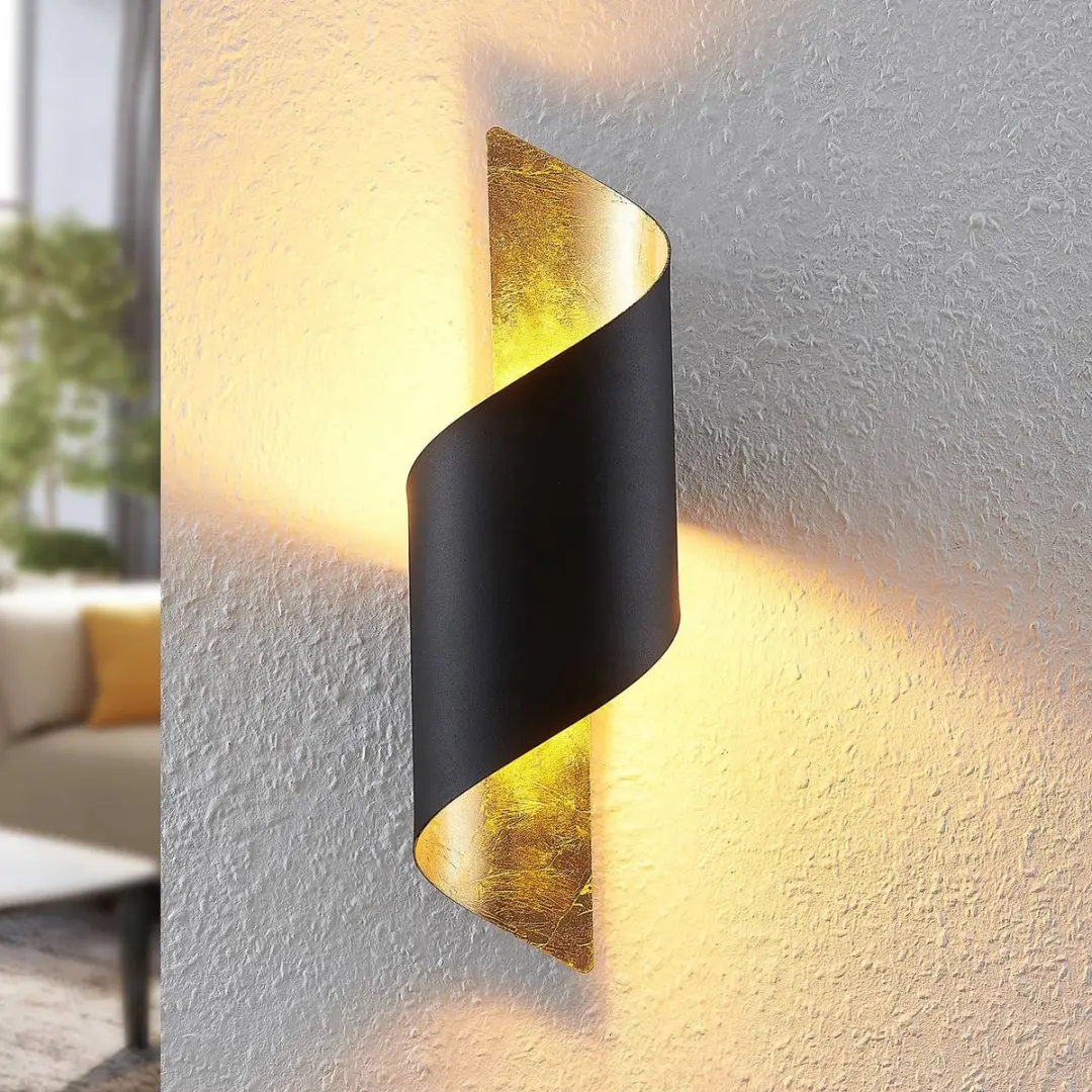 Lindby Wandlamp 1 Licht E14 - Zwart/Goud