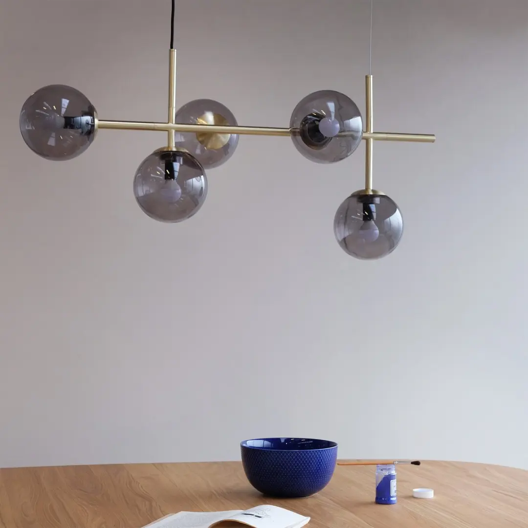Dyberg Larsen Como Hanglamp 5x25W - Ø15cm - Goud - afbeelding 6 van 6