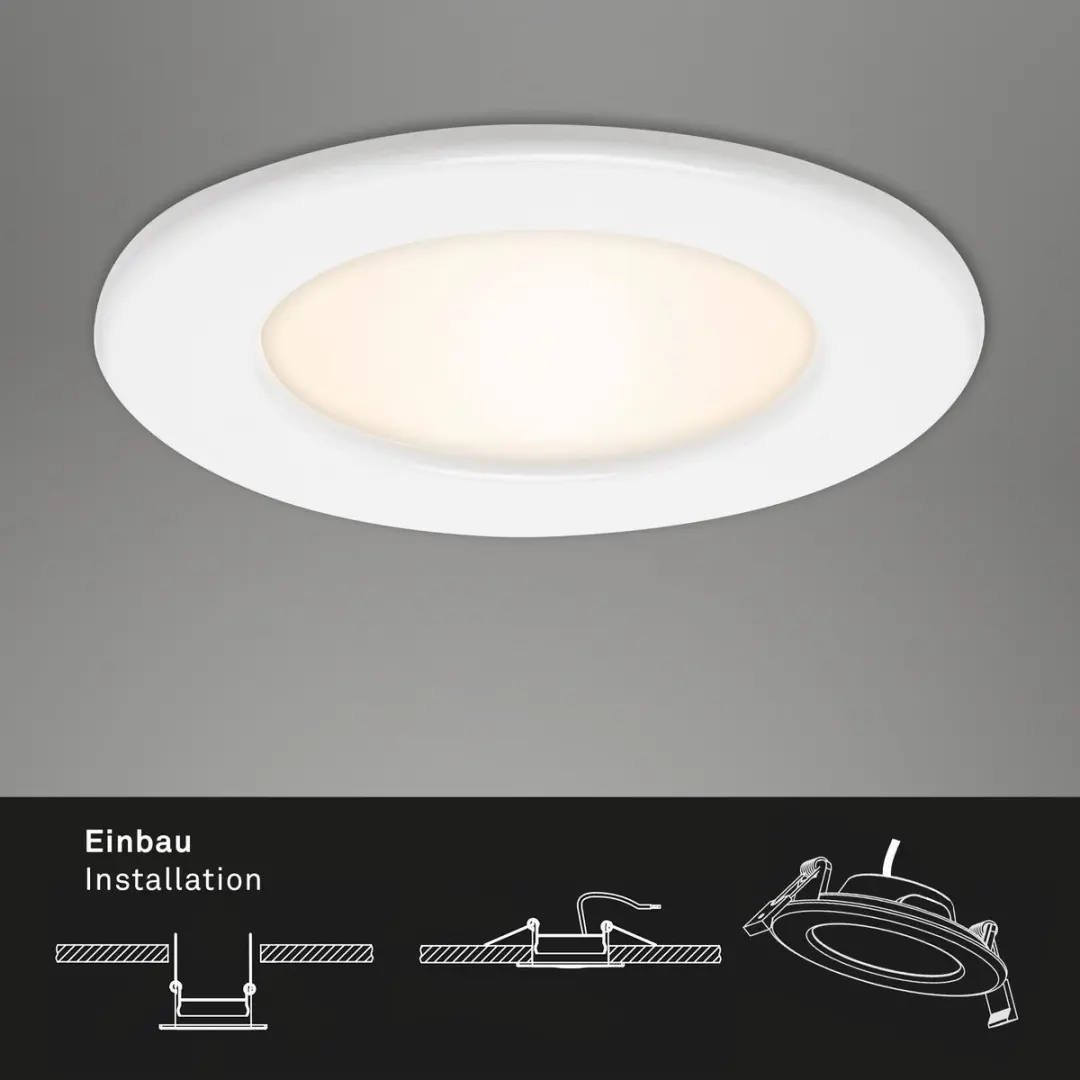 Briloner Thin LED Inbouwspots Set - 3x 6W 450lm Warm Wit - IP44 - Wit