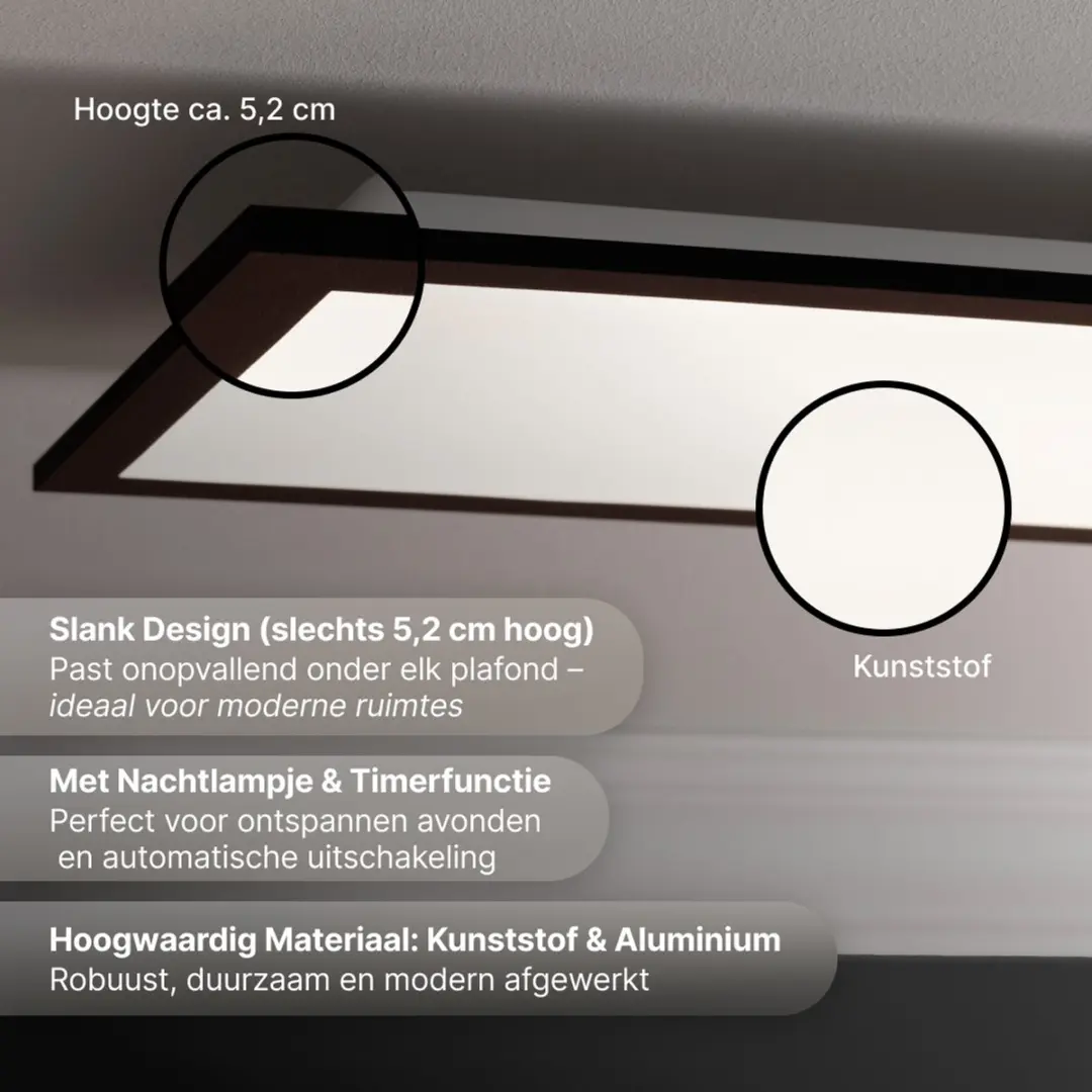 Brilliant Briston Plafondlamp 26W - Zwart