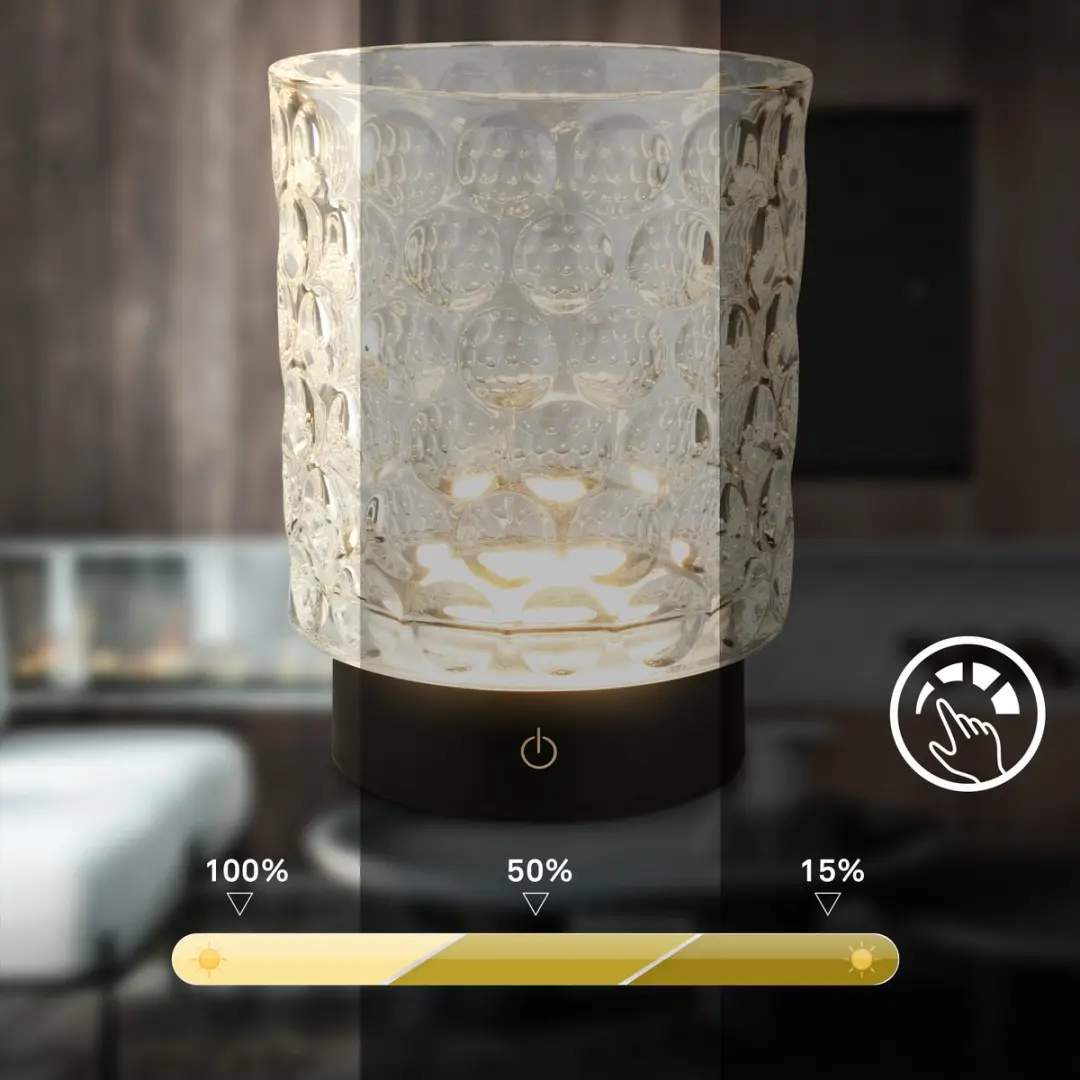 Briloner Sunora LED Tafellamp IP44 - Dimbaar - Ø11cm - Transparent