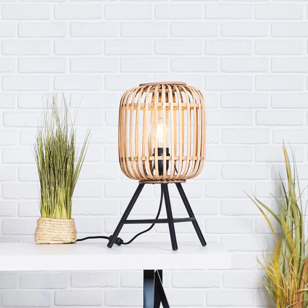 Brilliant Woodrow Tafellamp E27 - Lichtbruin
