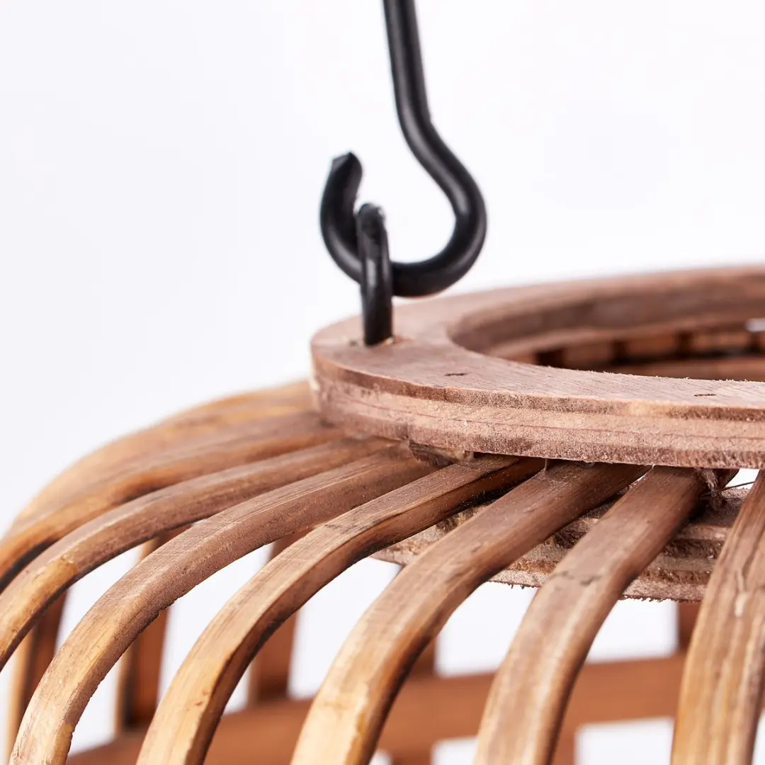 Brilliant Woodrow Tafellamp E27 - Zwart/Rotan