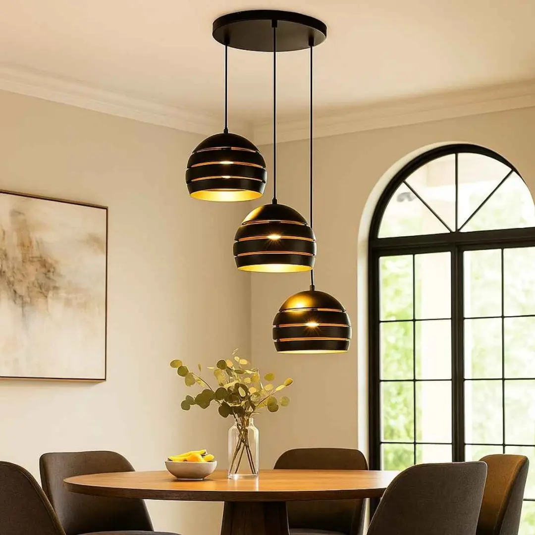 Freelight Hanglamp Djarin 3 - Ø50cm - Zwart/Goud