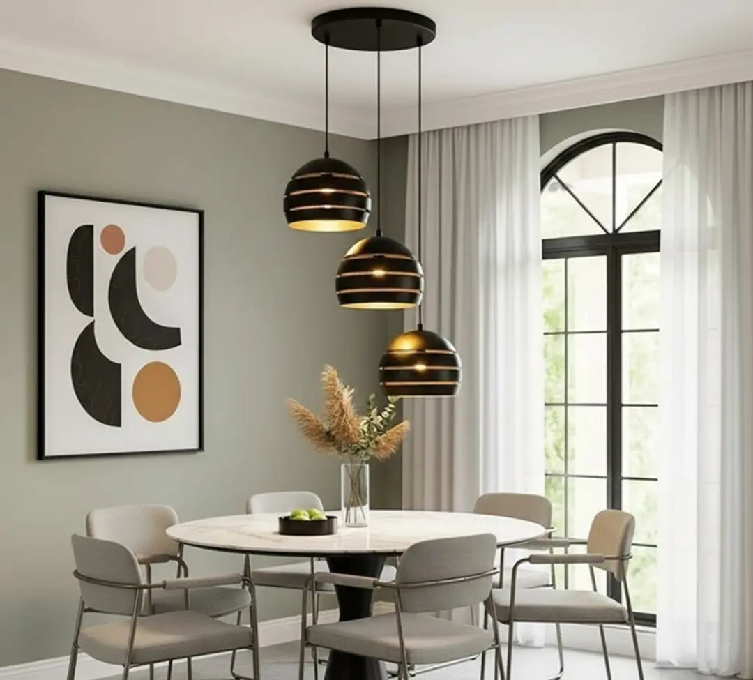 Freelight Hanglamp Djarin 3 - Ø50cm - Zwart/Goud